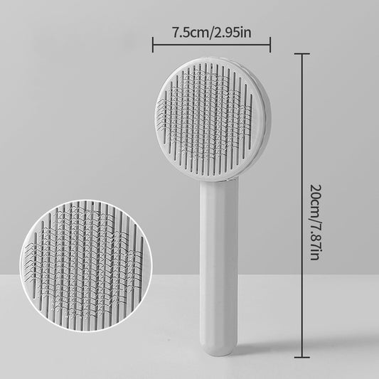 Self-Cleaning Pet Grooming Slicker Brush for Cats & Dogs